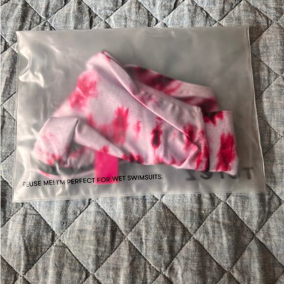 Terez Raspberry Tie Dye Bikini Bottoms Sz Large NWT Pink/White - Picture 7 of 7